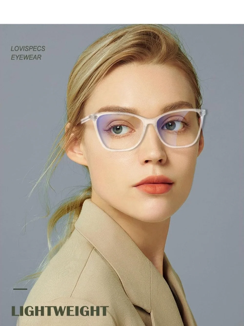 Women’s Translucent Lavender Cat-Eye .75 Reader Glasses